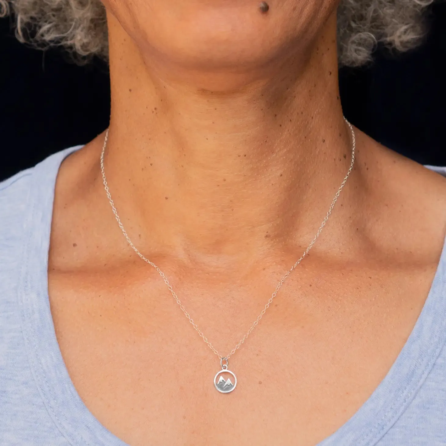 Snow Capped Mountain Necklace in SIlver