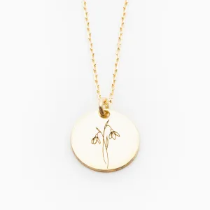 Snow Drop Necklace - January Flower