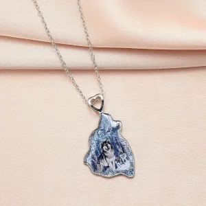 Snow Mountain Wolf Pendant Necklace Retro Daily Accessories Holiday Gift
