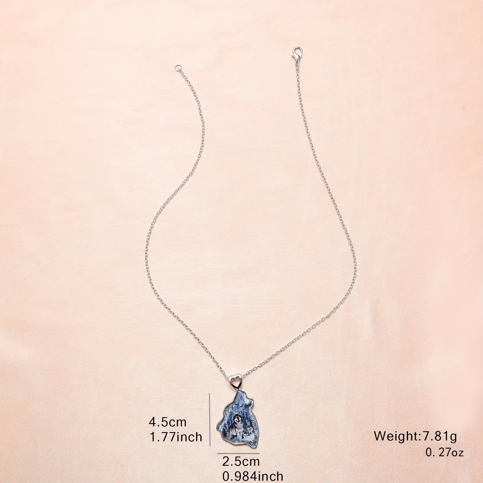 Snow Mountain Wolf Pendant Necklace Retro Daily Accessories Holiday Gift