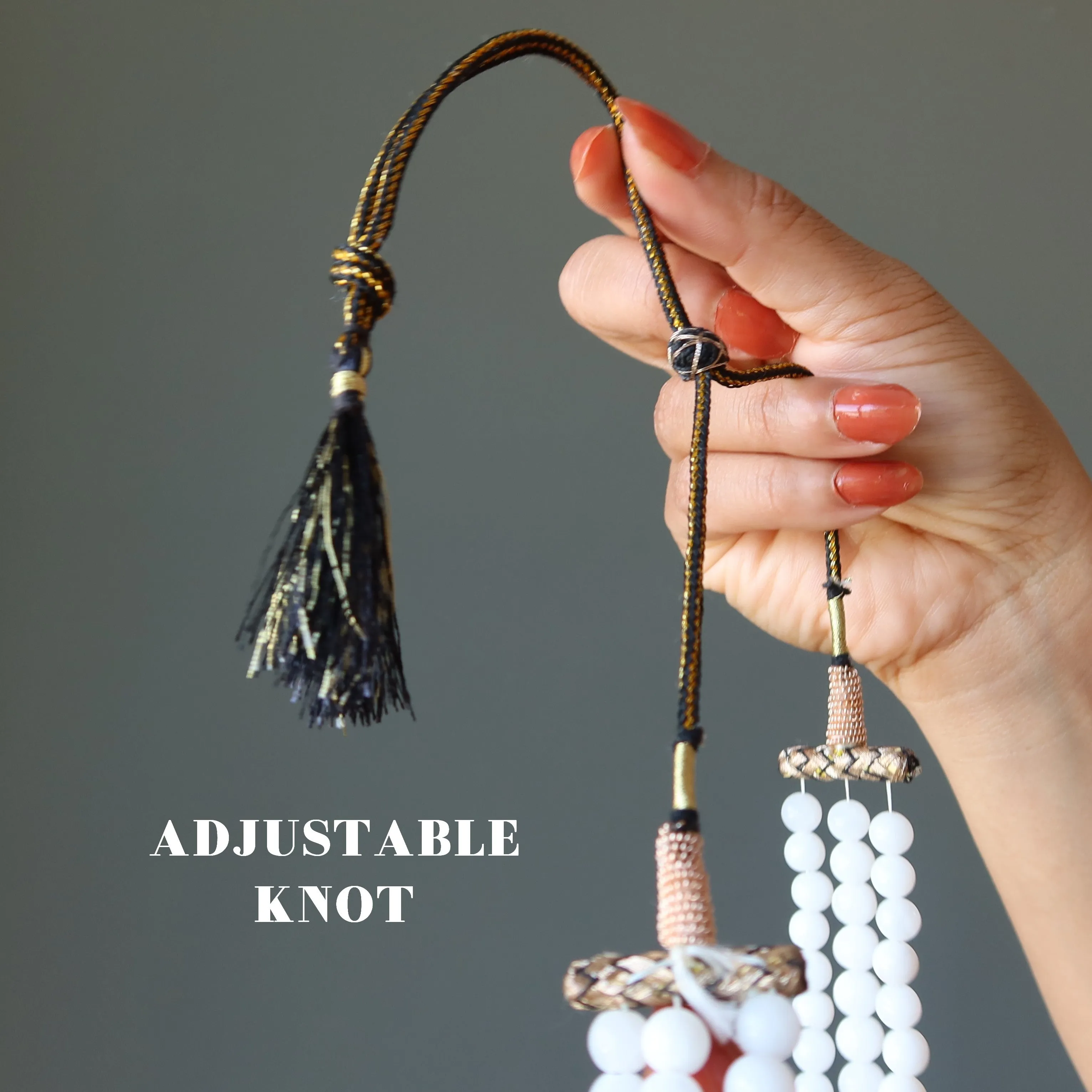 Snow Quartz Necklace Frosty Cool 3-Layer White Beads