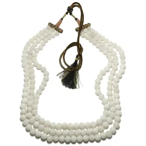 Snow Quartz Necklace Frosty Cool 3-Layer White Beads
