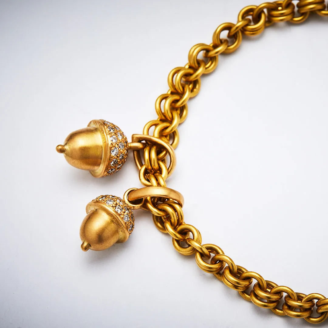 Sonoma Acorn X-Large Diamond Pendant in 20K Peach Gold