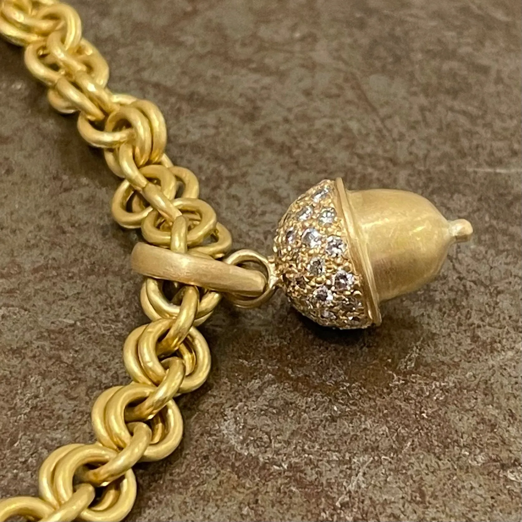 Sonoma Acorn X-Large Diamond Pendant in 20K Peach Gold