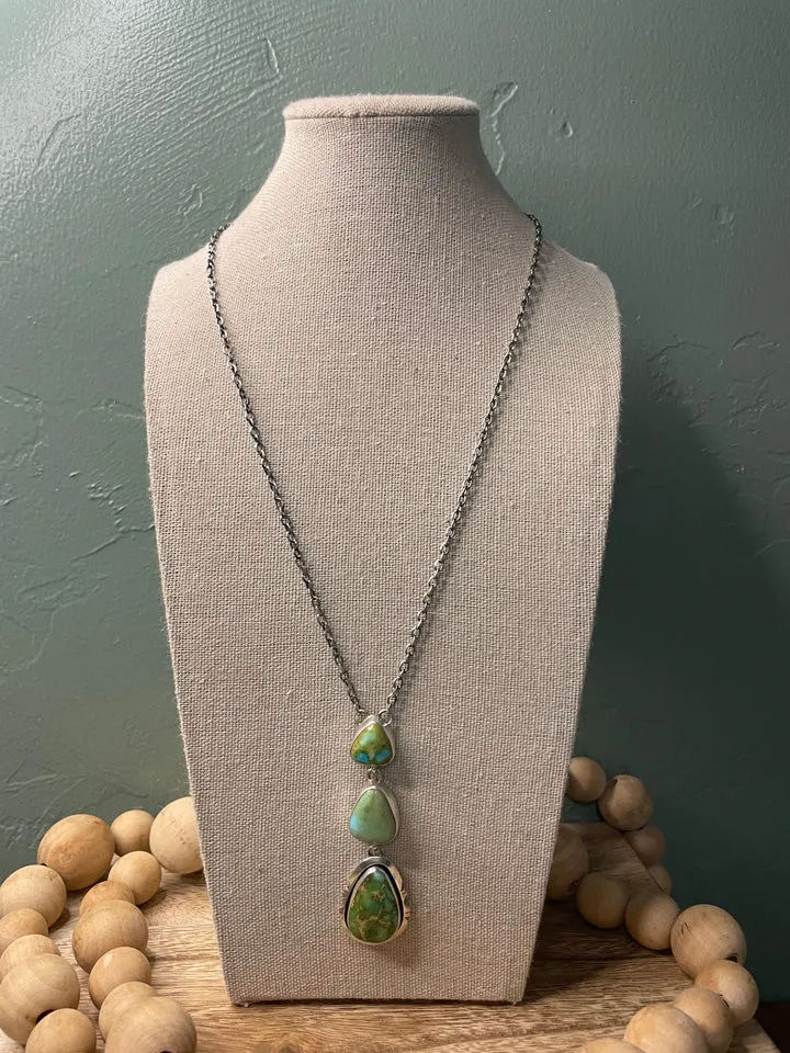 Sonoran Mountain Turquoise and Sterling Lariat