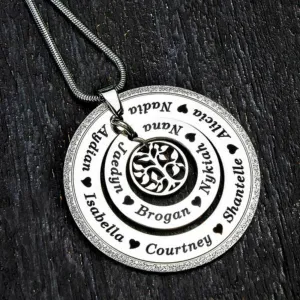 Sparkling Circles of Loved Ones Tree Personalised Necklace