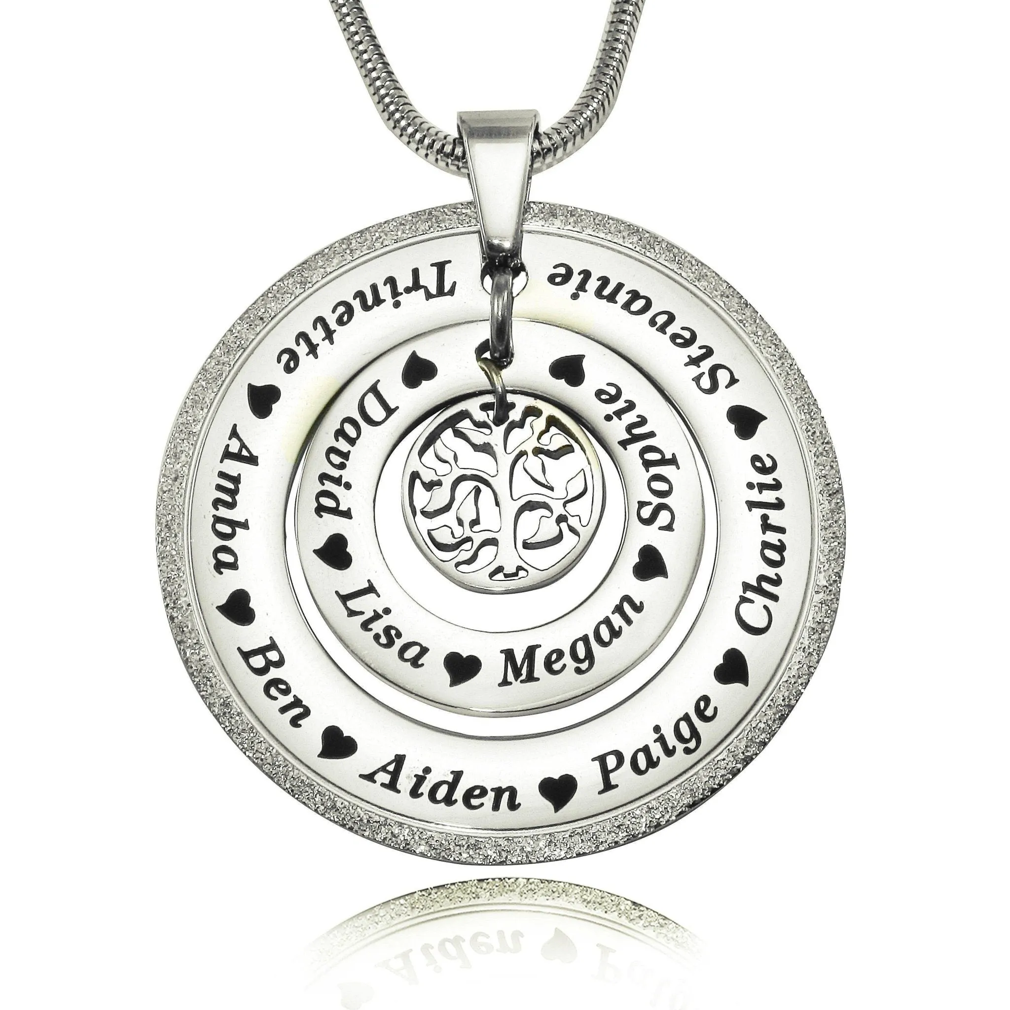 Sparkling Circles of Loved Ones Tree Personalised Necklace