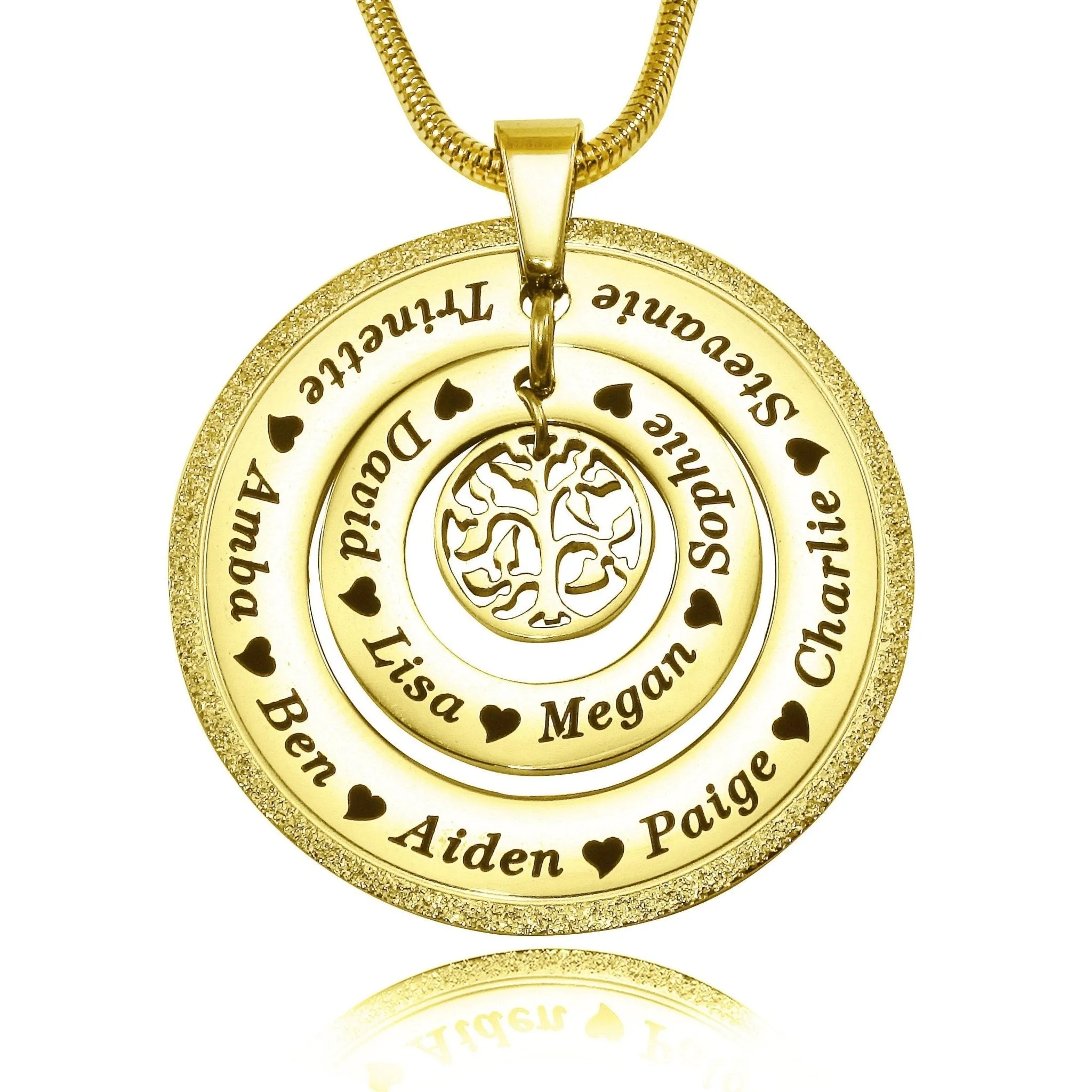 Sparkling Circles of Loved Ones Tree Personalised Necklace