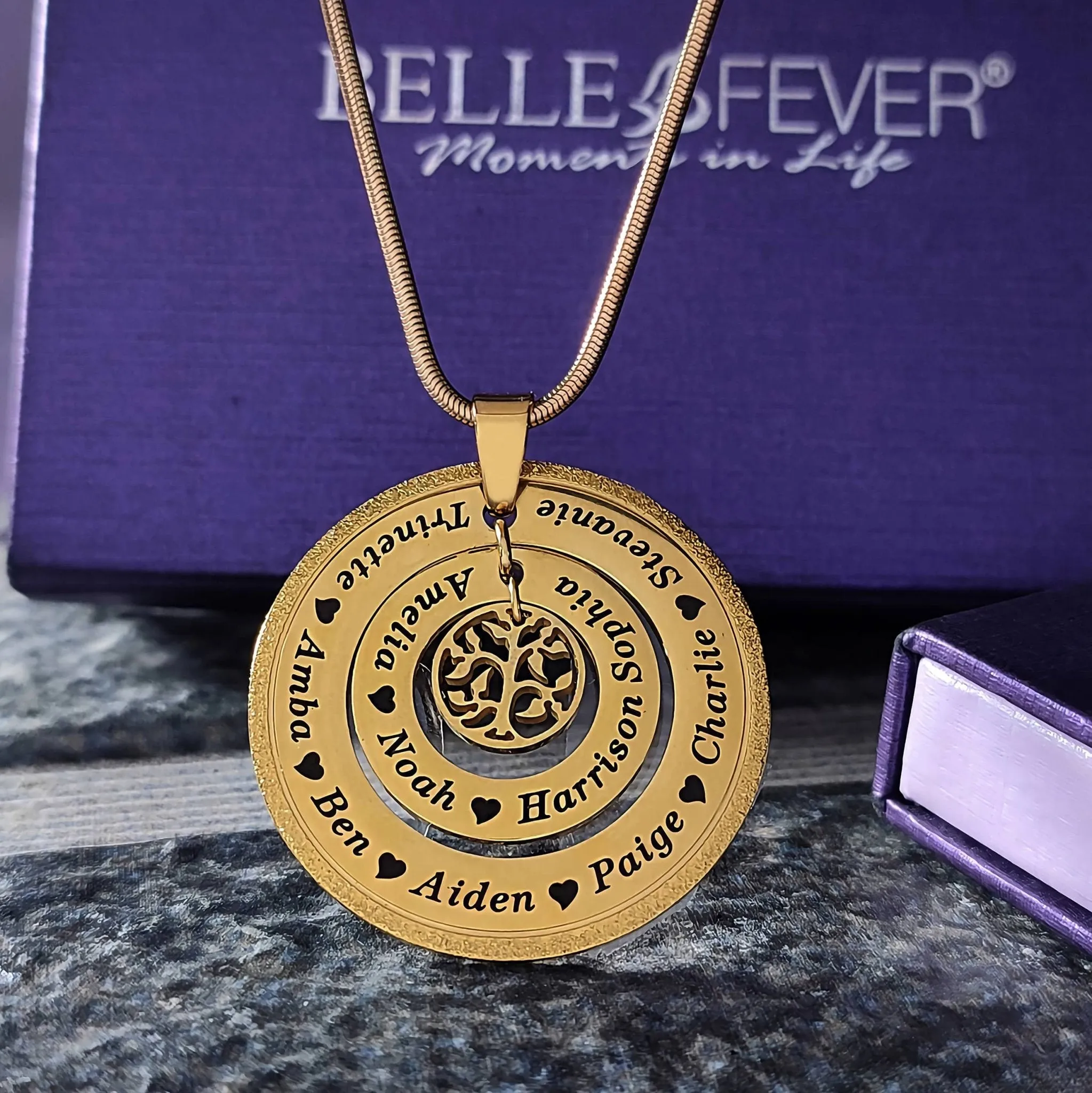 Sparkling Circles of Loved Ones Tree Personalised Necklace