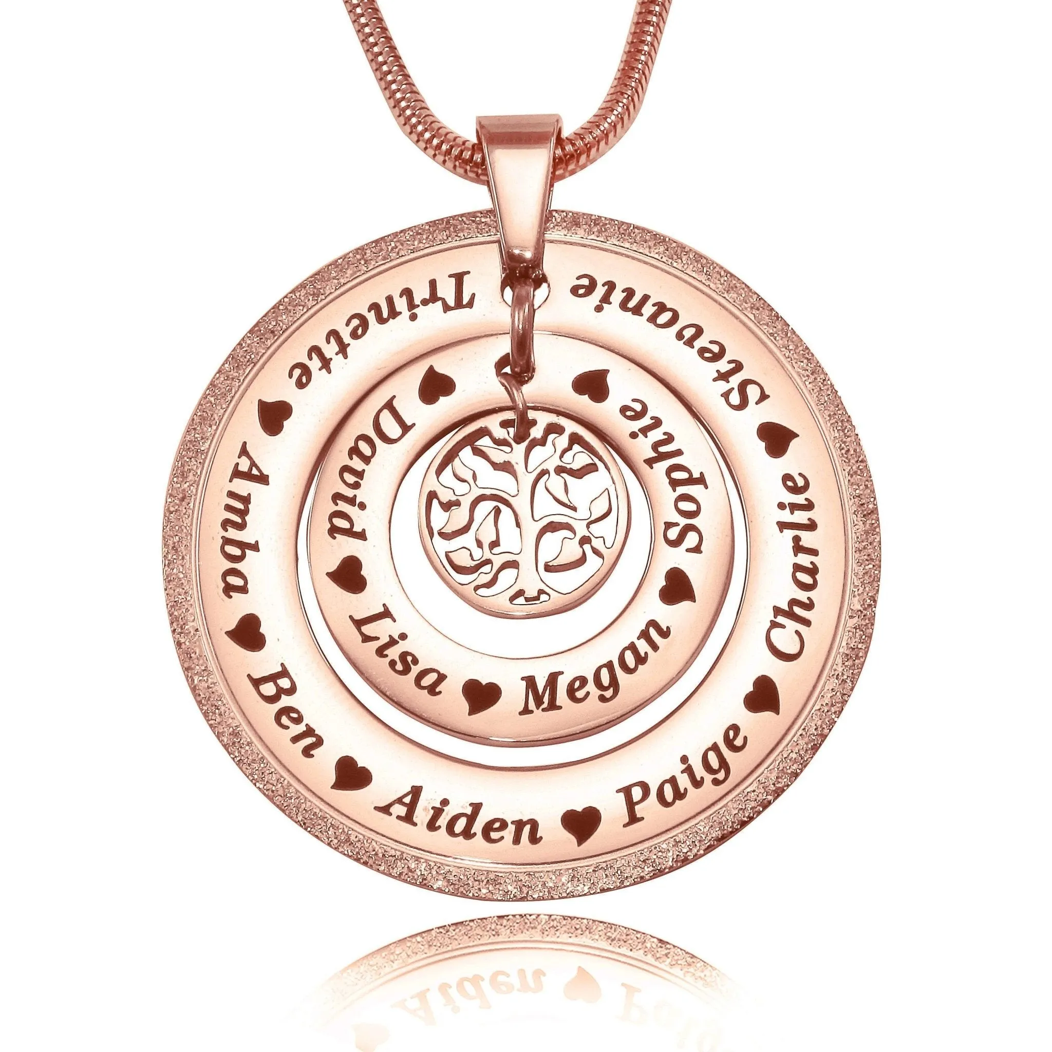 Sparkling Circles of Loved Ones Tree Personalised Necklace