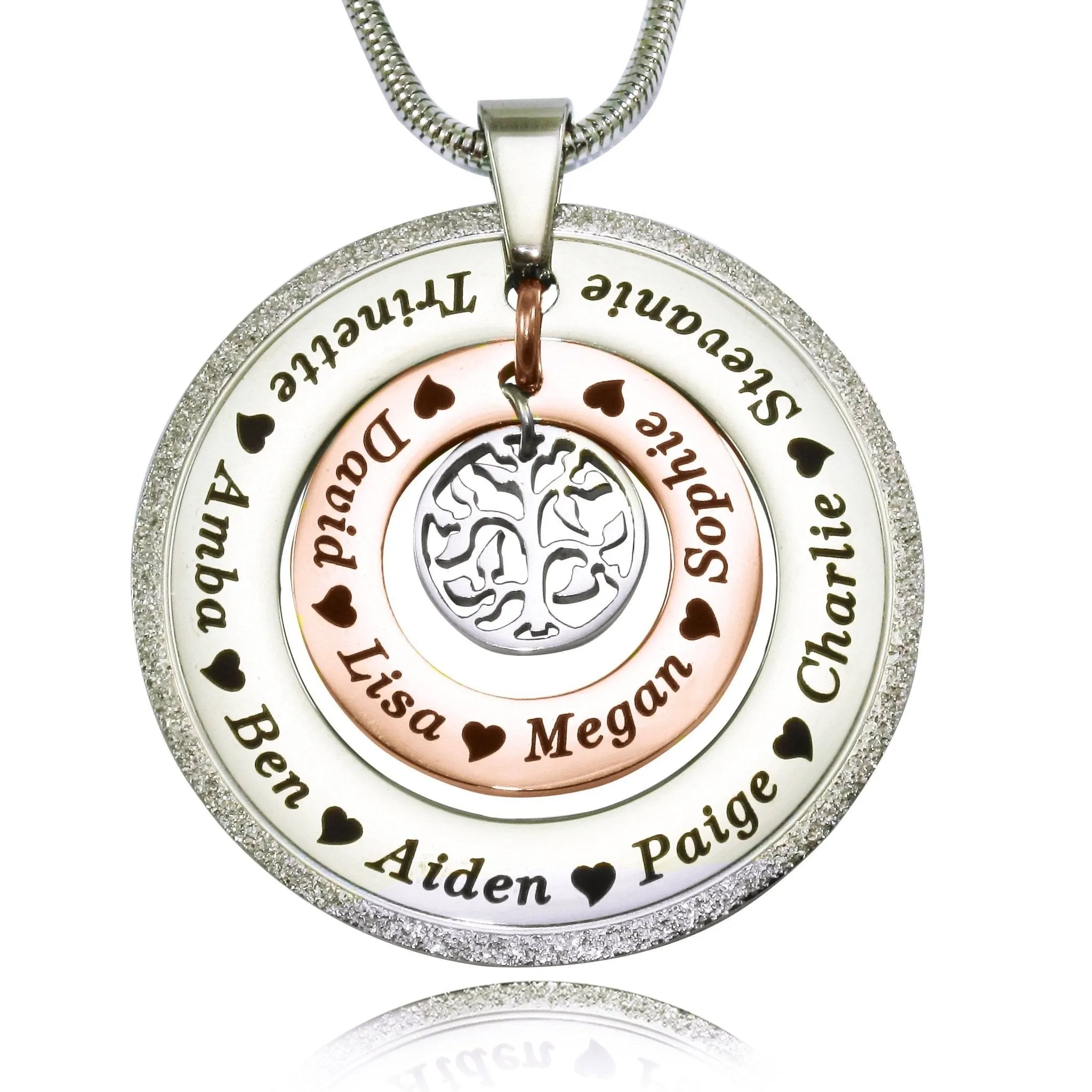 Sparkling Circles of Loved Ones Tree Personalised Necklace