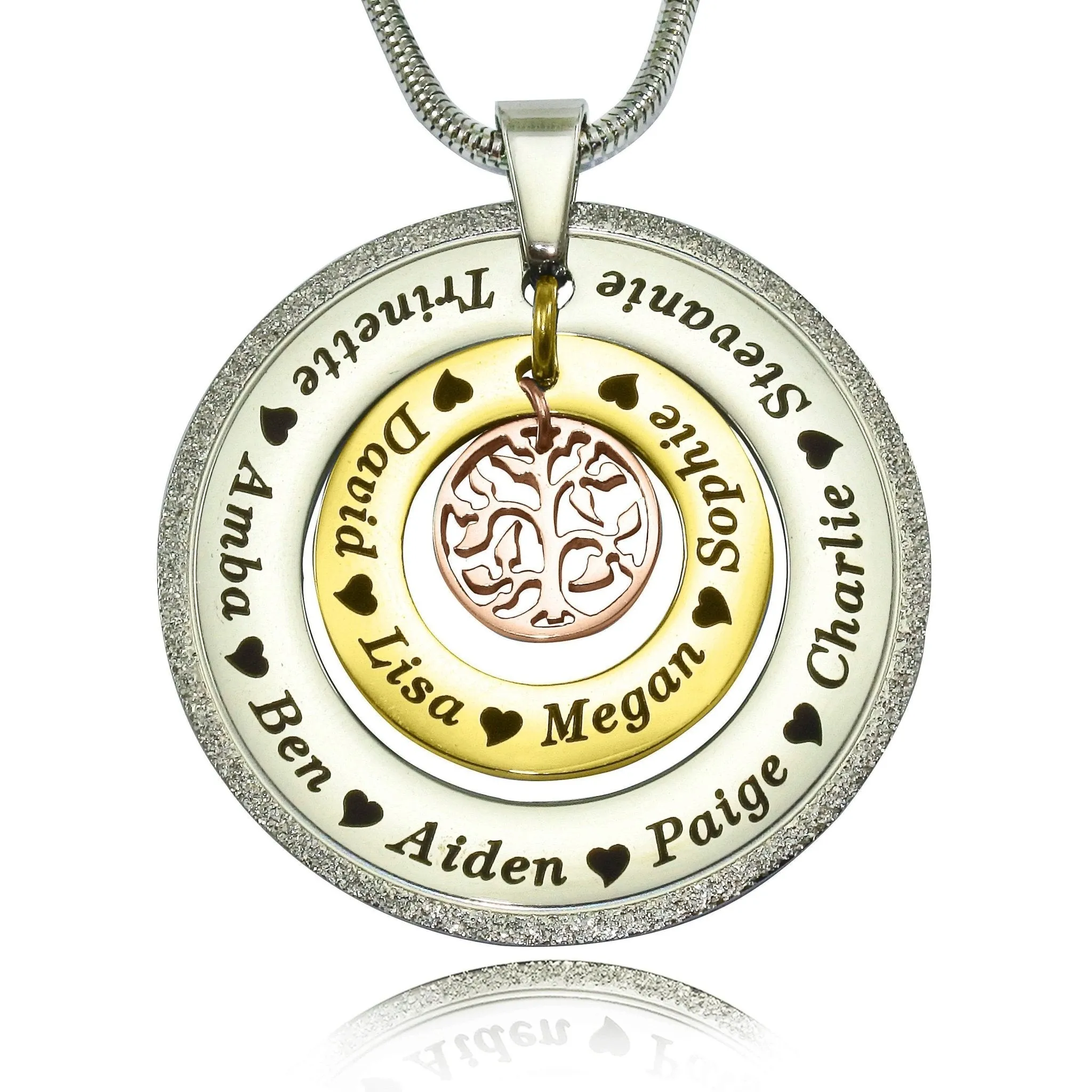 Sparkling Circles of Loved Ones Tree Personalised Necklace