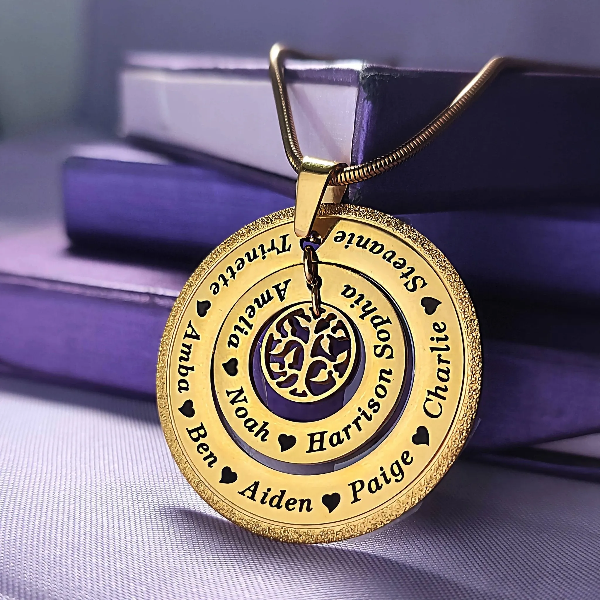 Sparkling Circles of Loved Ones Tree Personalised Necklace