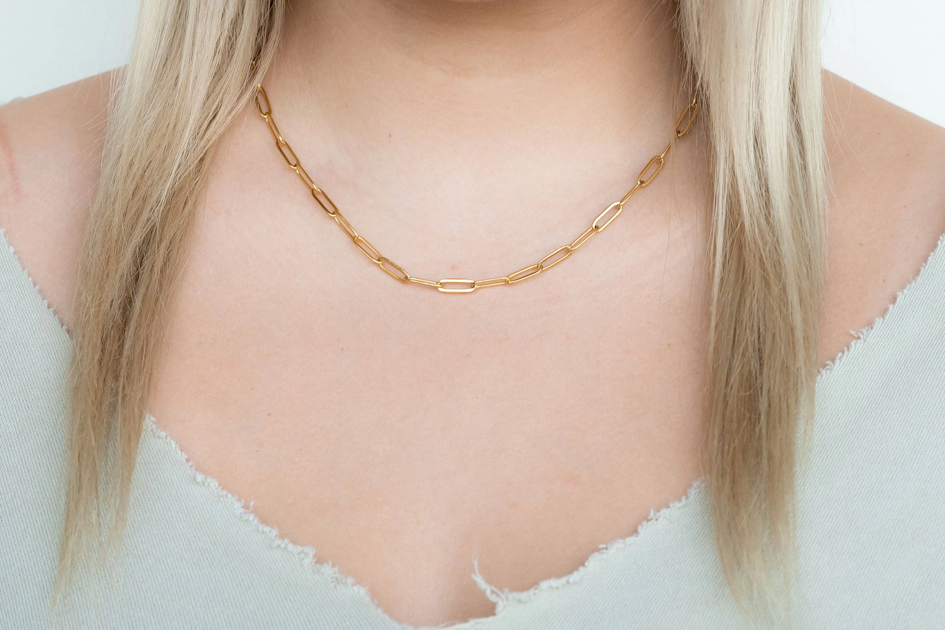 Spiffy & Splendid - Luxe Gold Paper Clip Chain - 18"