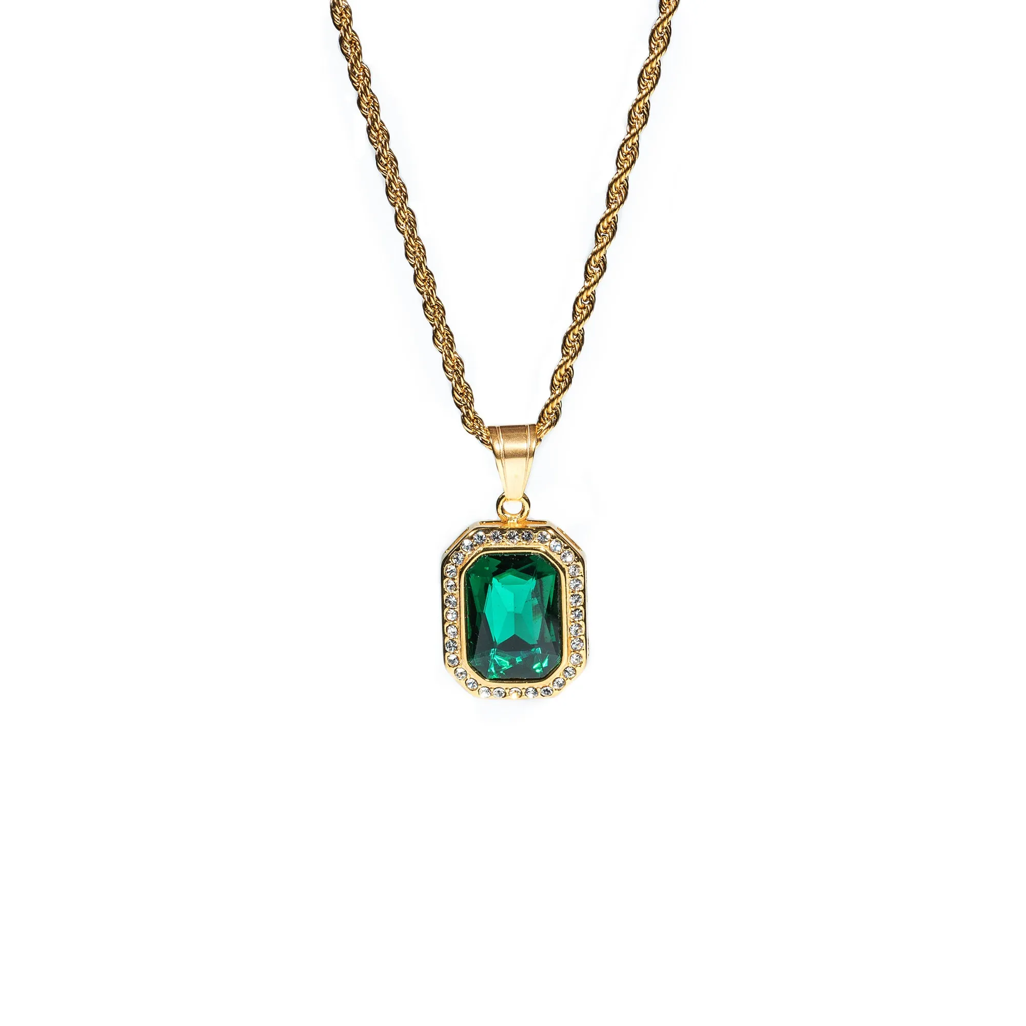 Square Zircon Pendant Necklace