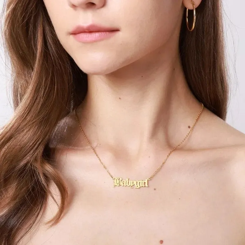 Stainless Steel Constellation Zodiac Astrology Letter Pendant Necklace