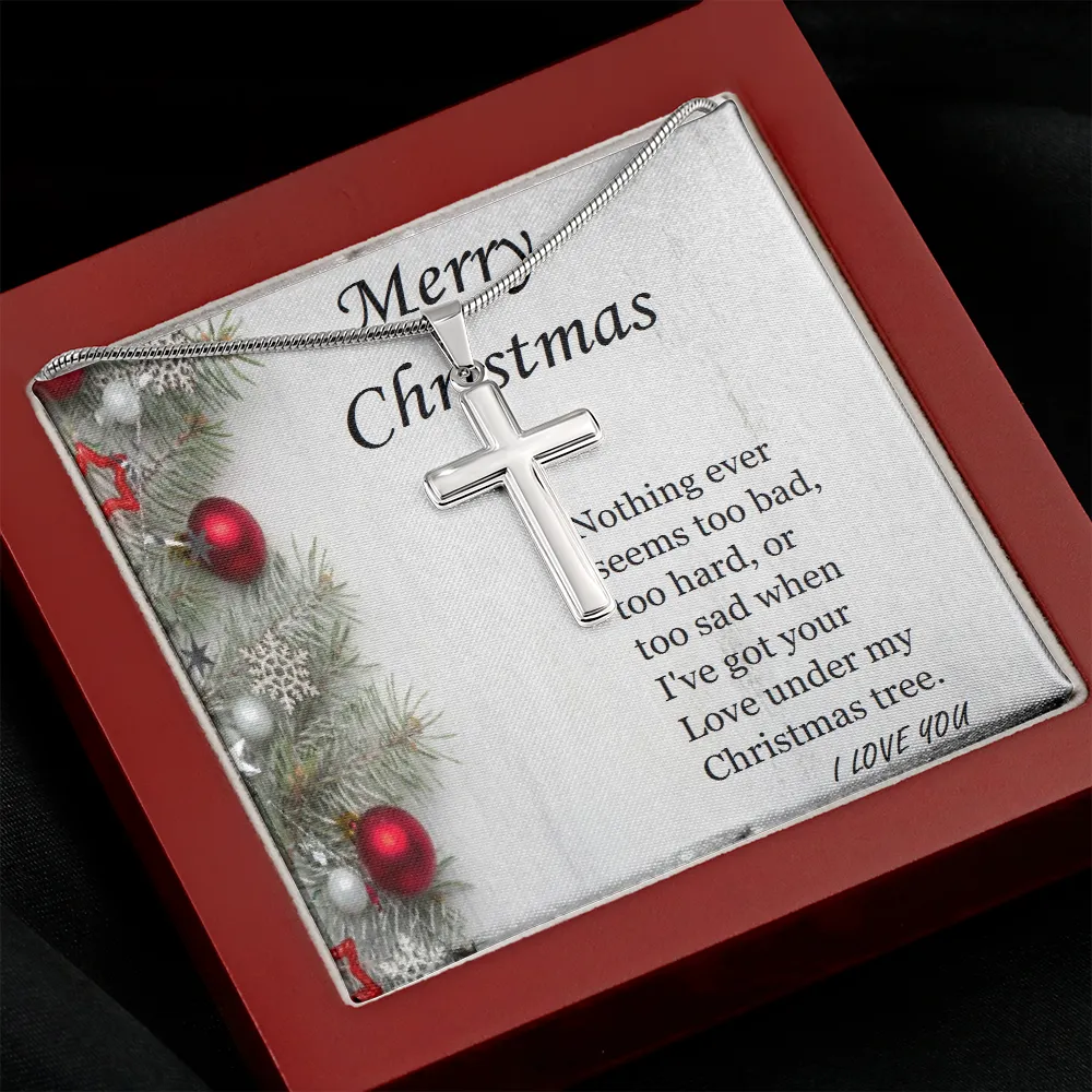 Stainless Steel Cross Necklace, For Her, Friend, for Christmas, Anniversary, Birthday, Valentine's Day, Mother's Day, with Custom Message Card