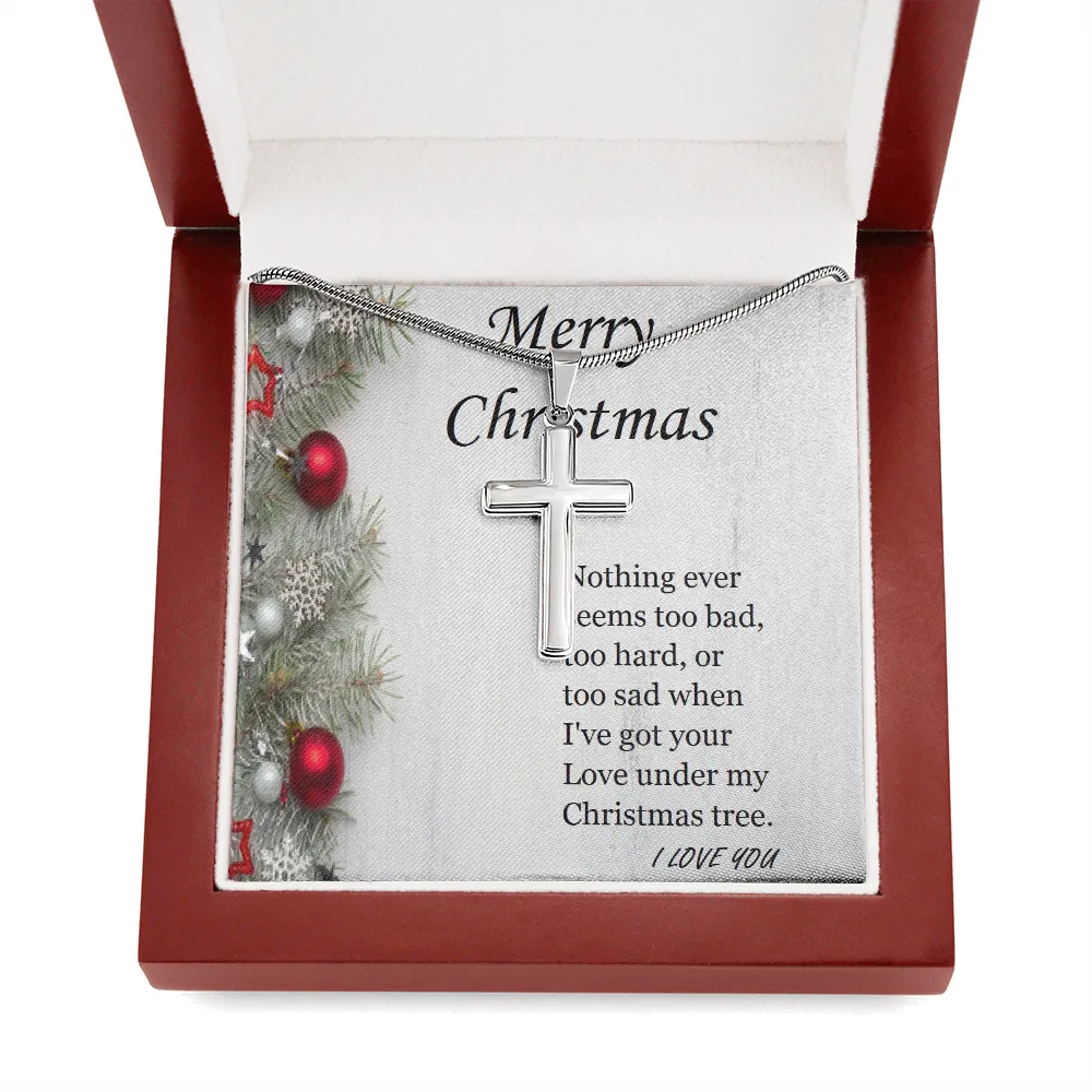 Stainless Steel Cross Necklace, For Her, Friend, for Christmas, Anniversary, Birthday, Valentine's Day, Mother's Day, with Custom Message Card