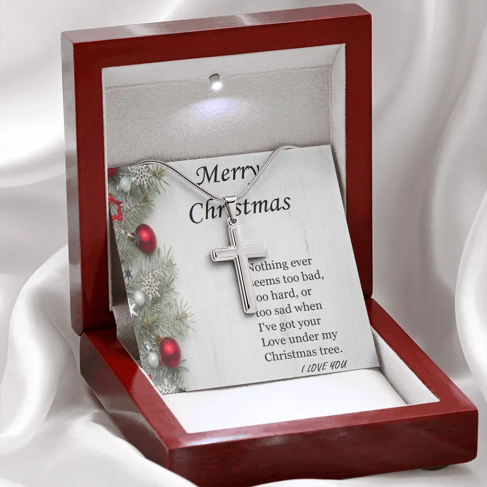Stainless Steel Cross Necklace, For Her, Friend, for Christmas, Anniversary, Birthday, Valentine's Day, Mother's Day, with Custom Message Card