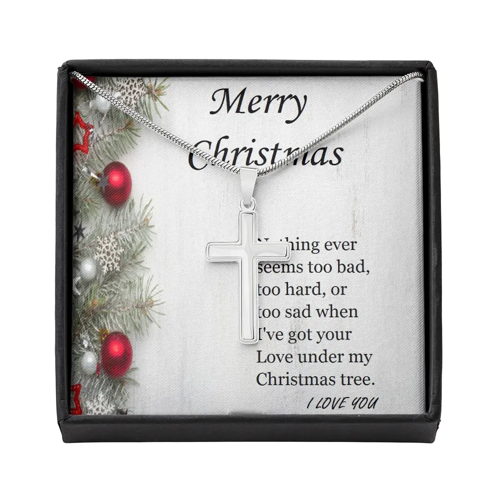 Stainless Steel Cross Necklace, For Her, Friend, for Christmas, Anniversary, Birthday, Valentine's Day, Mother's Day, with Custom Message Card