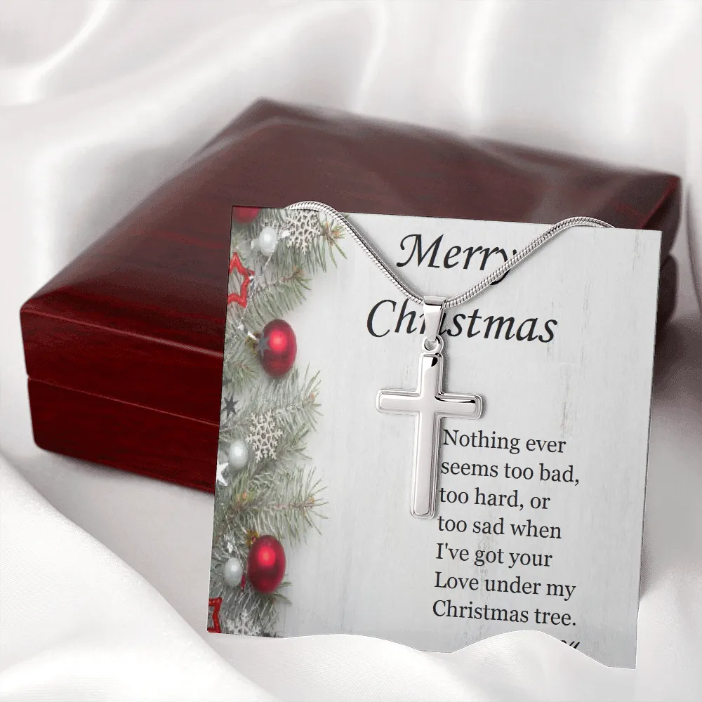 Stainless Steel Cross Necklace, For Her, Friend, for Christmas, Anniversary, Birthday, Valentine's Day, Mother's Day, with Custom Message Card