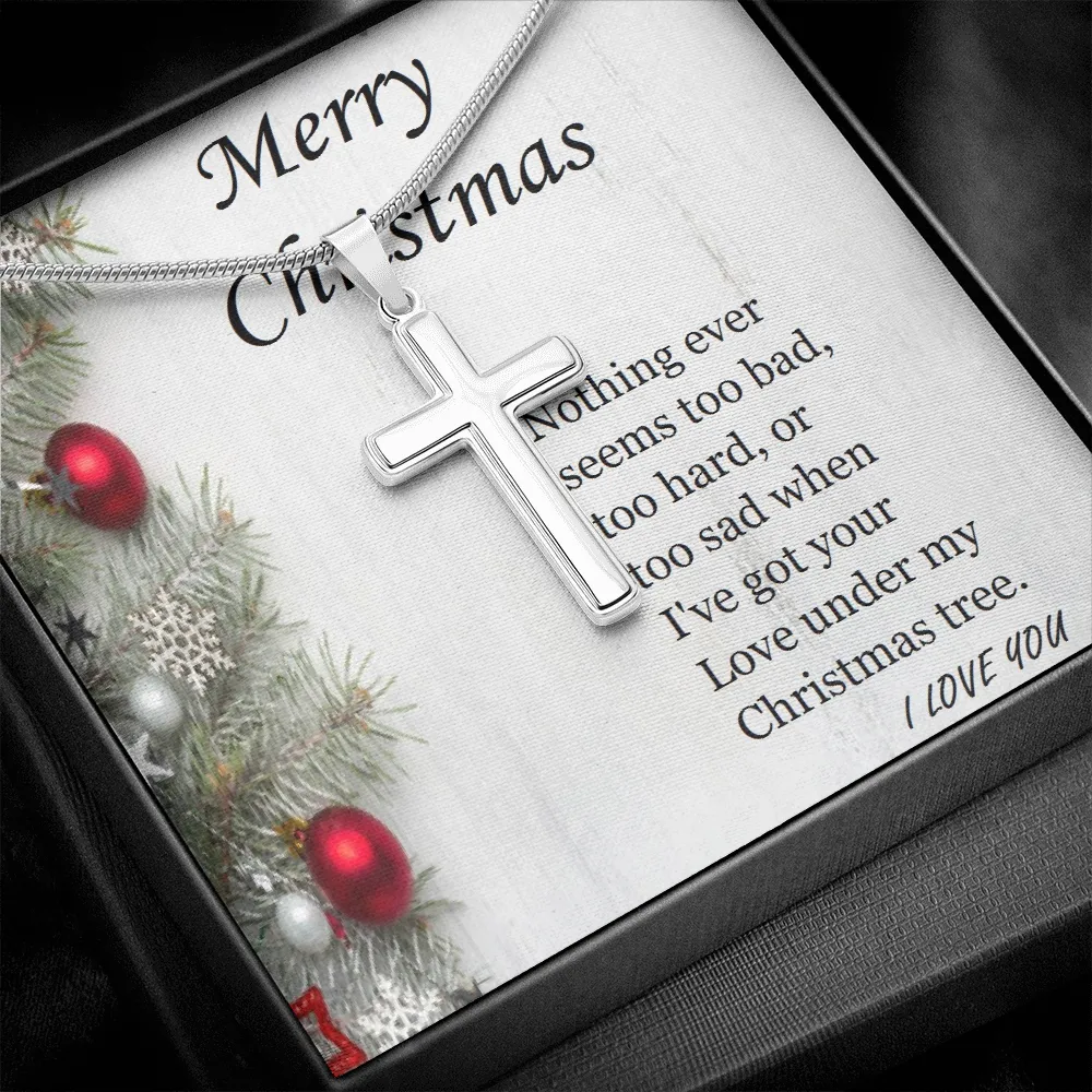 Stainless Steel Cross Necklace, For Her, Friend, for Christmas, Anniversary, Birthday, Valentine's Day, Mother's Day, with Custom Message Card