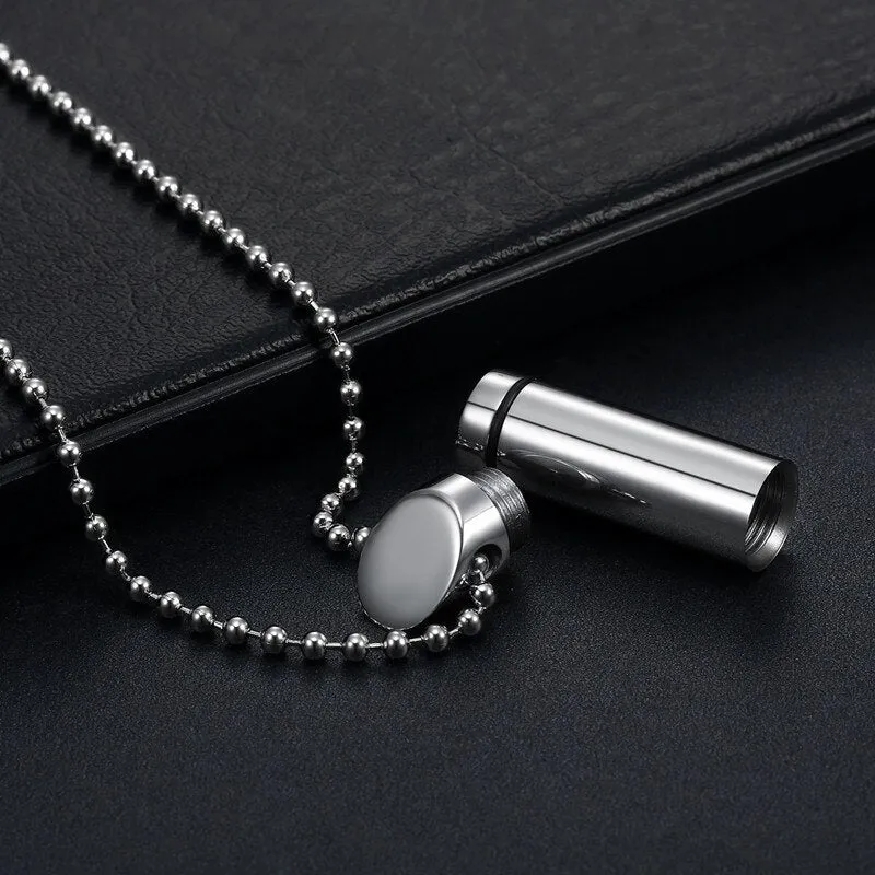 Stainless Steel Cylindrical Essential Oil Aromatherapy Necklace
