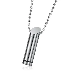 Stainless Steel Cylindrical Essential Oil Aromatherapy Necklace