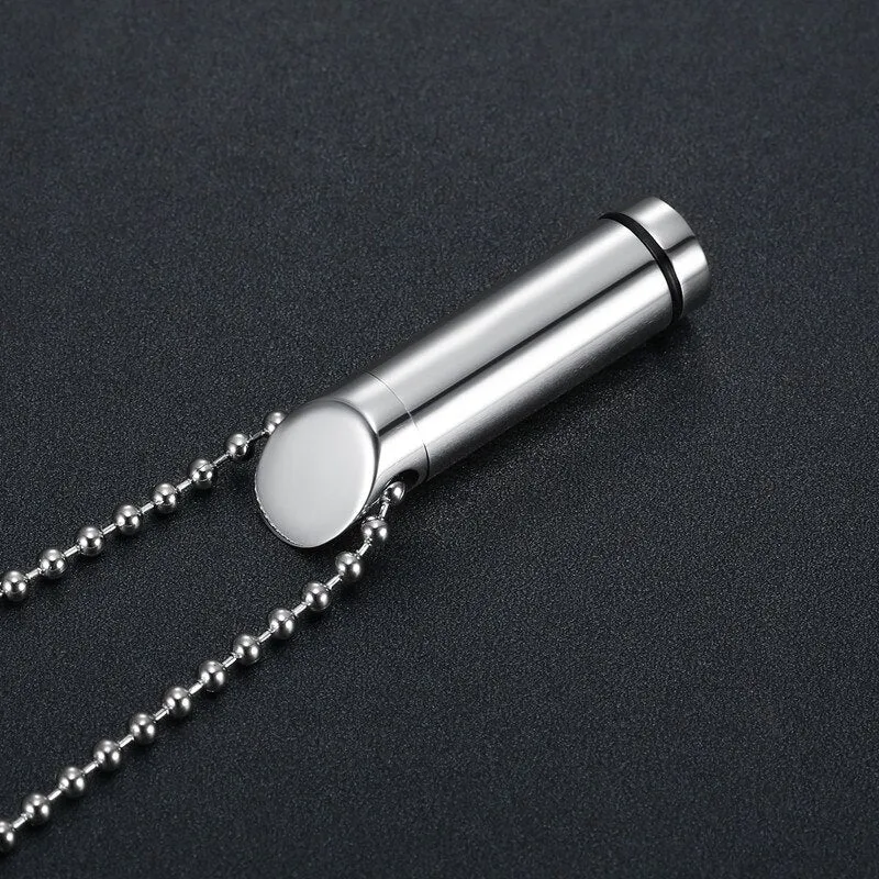 Stainless Steel Cylindrical Essential Oil Aromatherapy Necklace