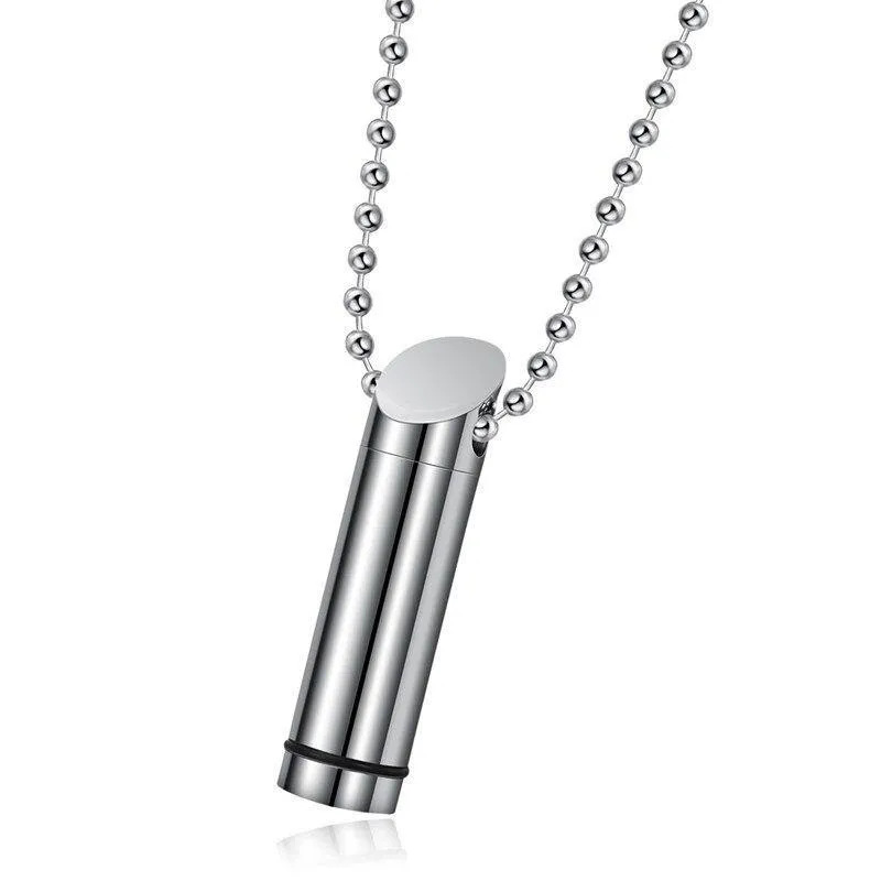 Stainless Steel Cylindrical Essential Oil Aromatherapy Necklace