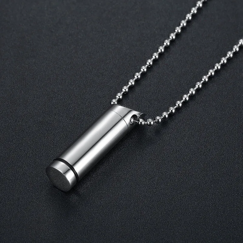 Stainless Steel Cylindrical Essential Oil Aromatherapy Necklace