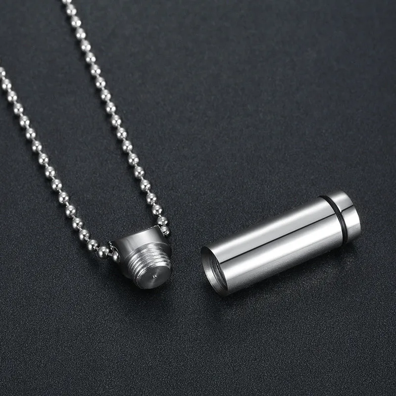 Stainless Steel Cylindrical Essential Oil Aromatherapy Necklace