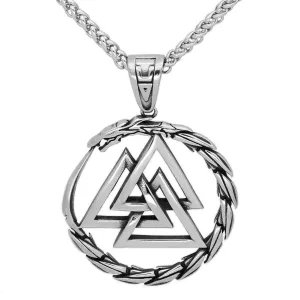 Stainless Steel Jörmungandr Valknut Necklace