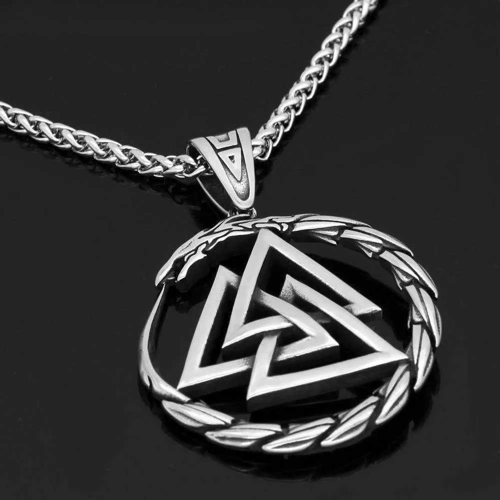 Stainless Steel Jörmungandr Valknut Necklace