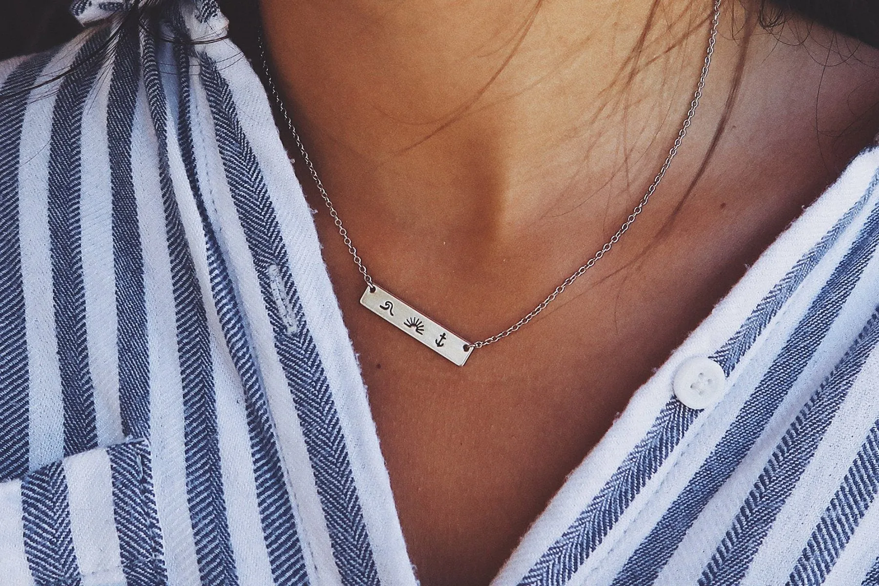 Stamped Bar Necklace