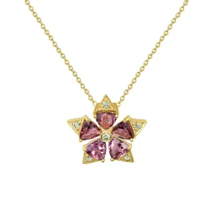 Star Flower Pink Tourmaline Necklace