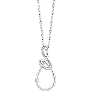 Sterling Silver .015 CTW Diamond Freeform 16-18" Necklace