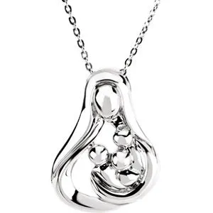Sterling Silver 3 Child Mother's Embrace 18" Necklace