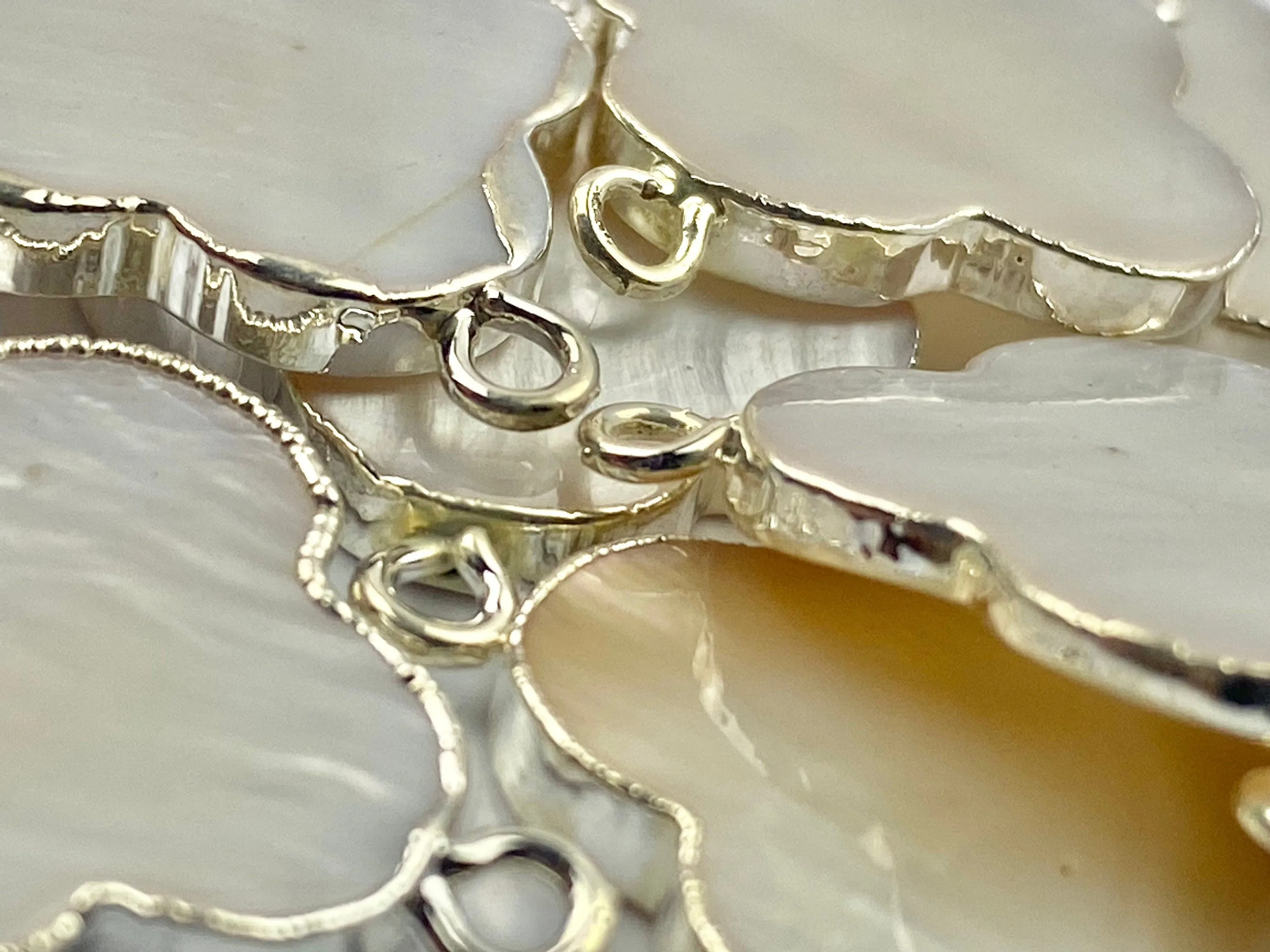 Sterling silver abalone mother of pearl double ring, SKU# M313