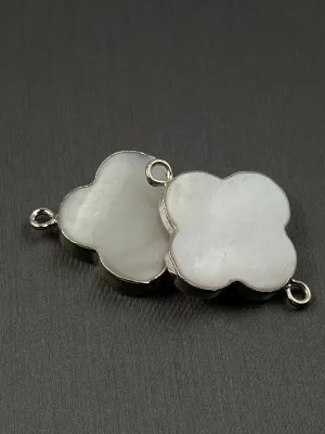 Sterling silver abalone mother of pearl double ring, SKU# M313