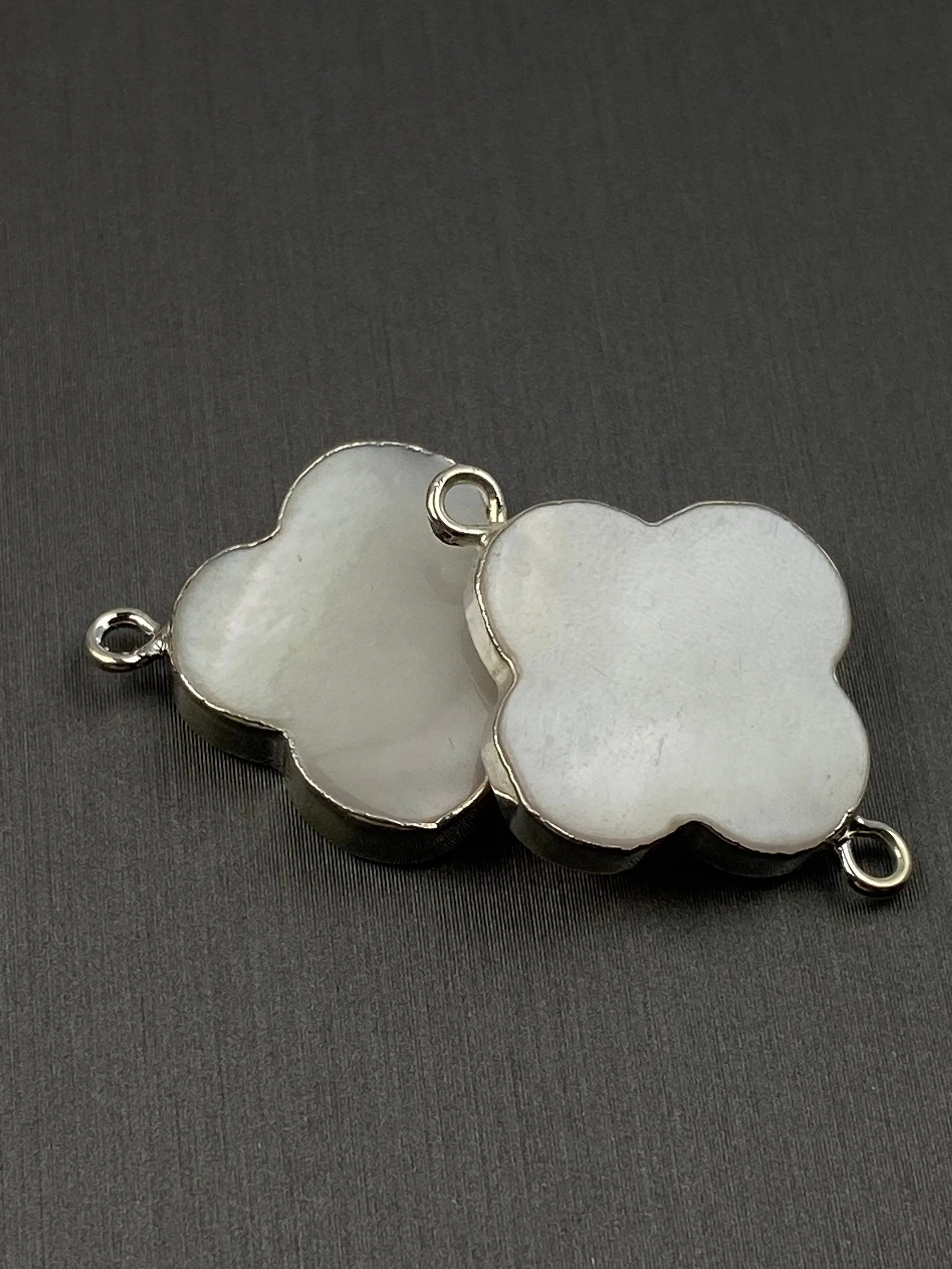 Sterling silver abalone mother of pearl double ring, SKU# M313