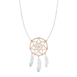 Sterling Silver & Rose Gold Plated 65-70cm Dream Catcher Necklace