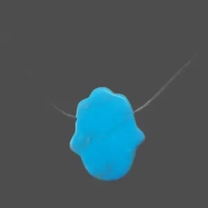 Sterling silver chain pendant with a turquoise hamsa