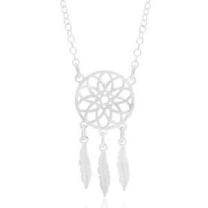 Sterling Silver Fancy Dreamcatcher Pendant With 45cm Chain