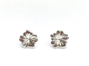 Sterling Silver Flower Stud Earrings , Sku#E81-5