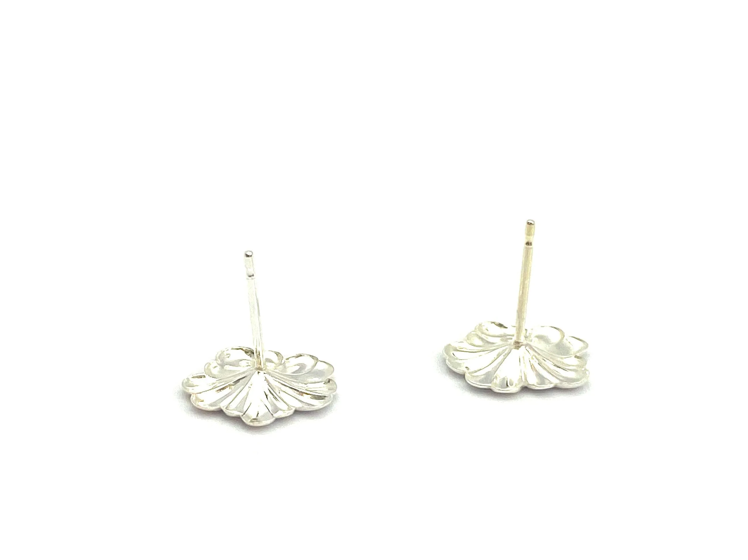 Sterling Silver Flower Stud Earrings , Sku#E81-5