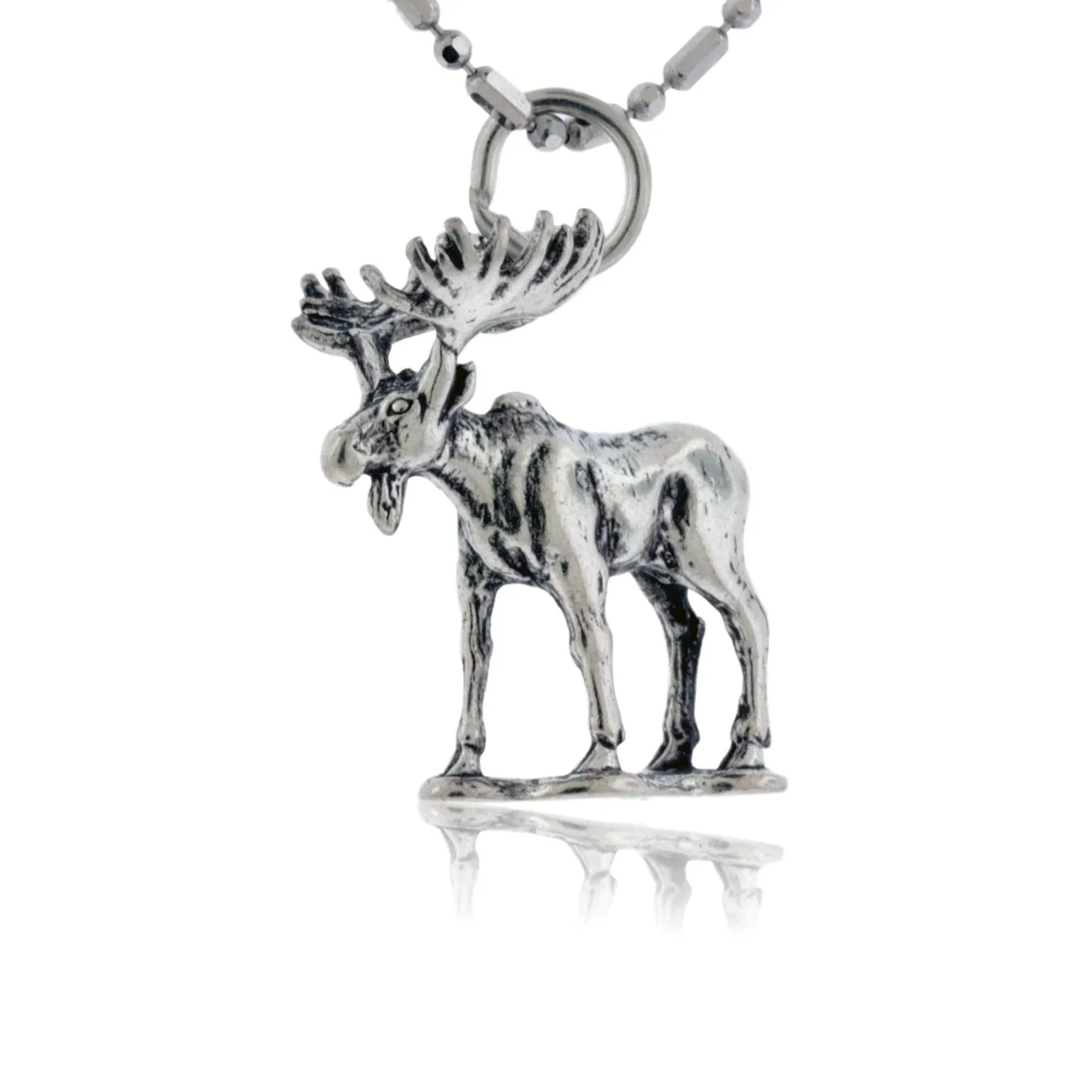 Sterling Silver Full Body Moose Pendant / Charm