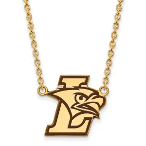 Sterling Silver Gold-plated Lehigh University Large Enameled Pendant 18 inch Necklace