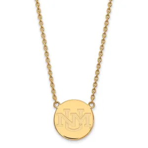 Sterling Silver Gold-plated University of New Mexico Large Pendant 18 inch Necklace