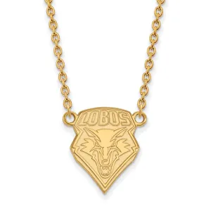 Sterling Silver Gold-plated University of New Mexico Large Pendant 18 inch Necklace